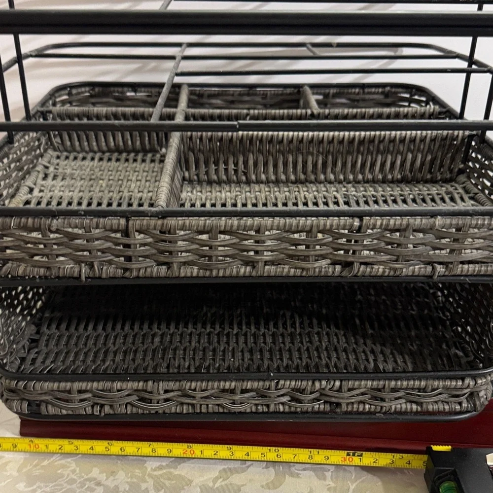 MESA Metal & Woven Serving Caddy Organizer